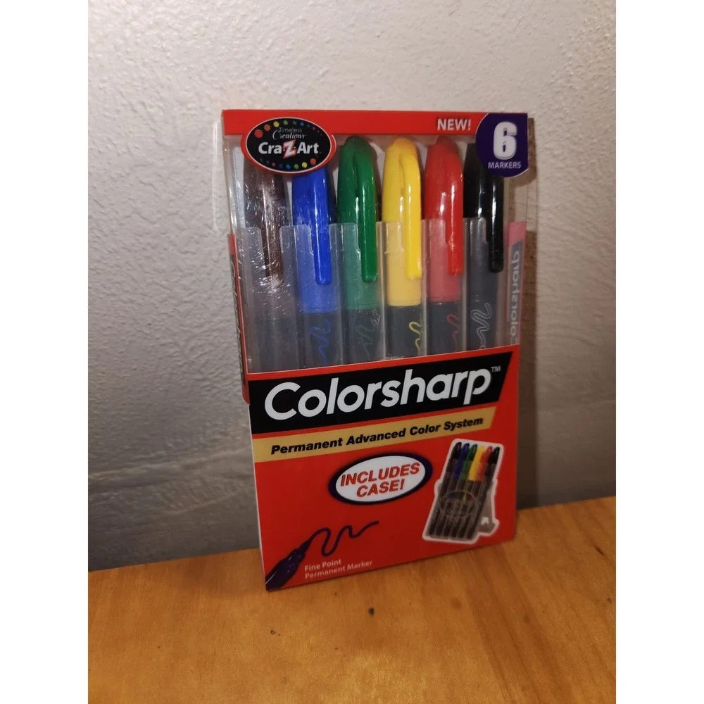 Cra-Z-Art Colorsharp Permanent Advanced Color System Fine Point 6ct‎ Markers